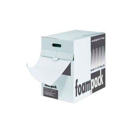 THE PACKAGING WHOLESALERS Air Foam Dispenser Pack, 12"W x 85'L x 1/4" Thick, White CFD1412